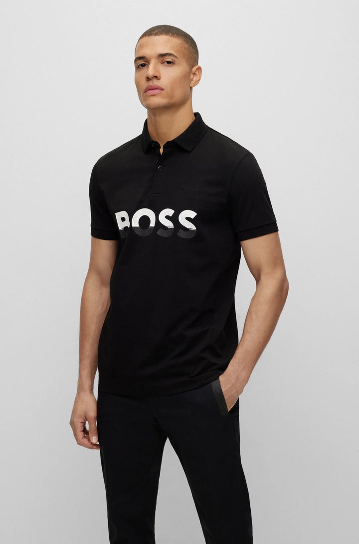 HUGO BOSS POLO WITH LOGO | BLACK