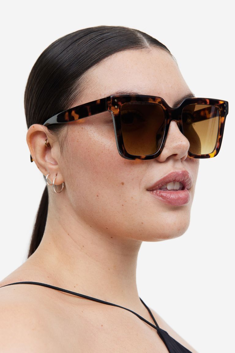 H&M SQUARE SUNGLASSES BROWN/TORTOISESHELL PATTREN