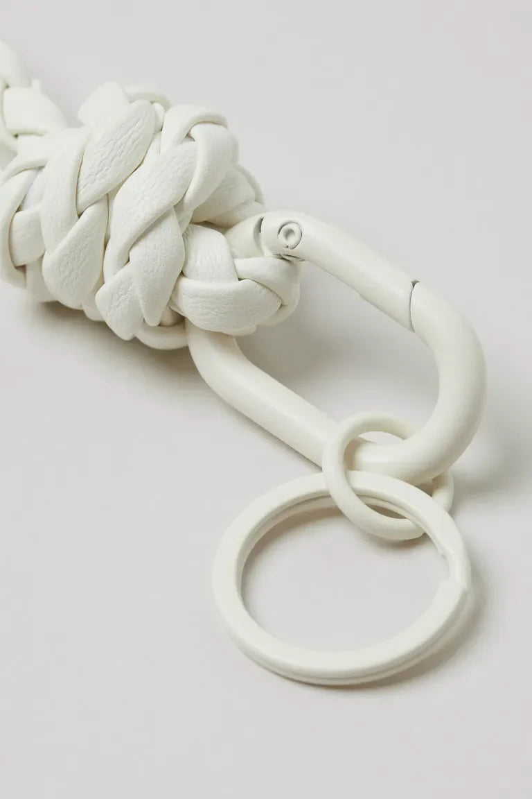 H&M BRAIDED KEYCHAIN | WHITE