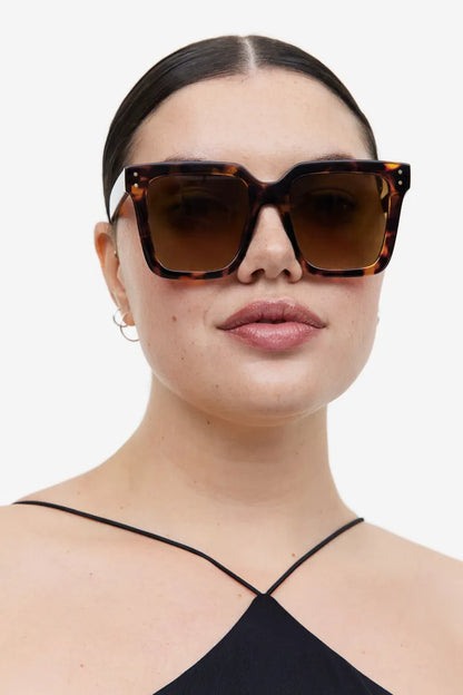 H&M SQUARE SUNGLASSES BROWN/TORTOISESHELL PATTREN