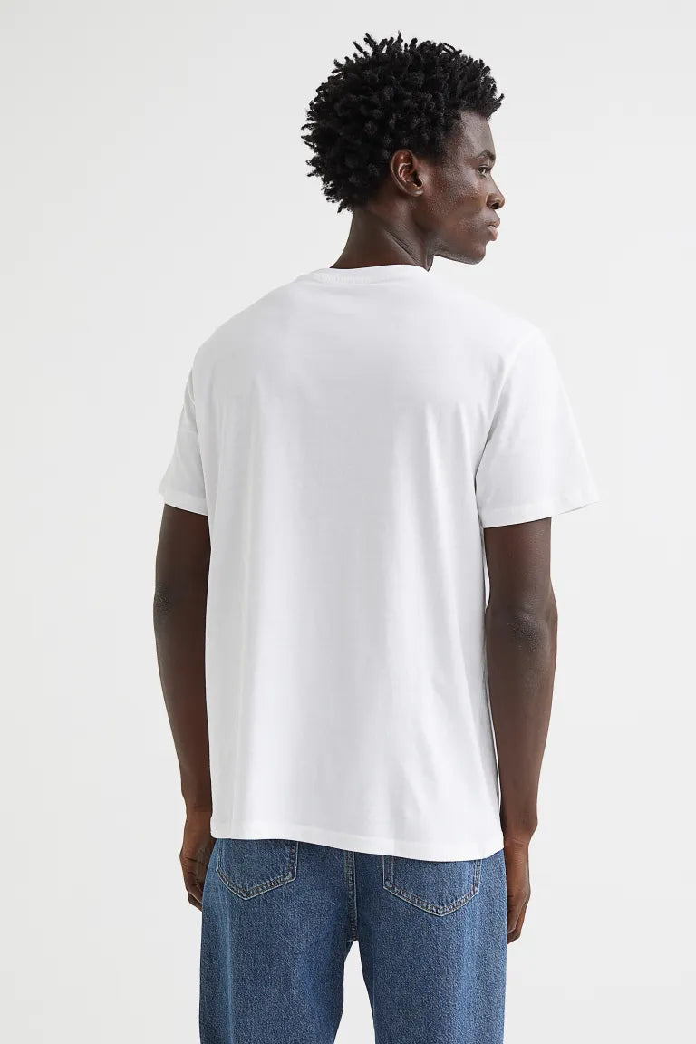 H&M. - BASIC-REGULAR FIT-ROUND-NECK T-SHIRTS | WHITE