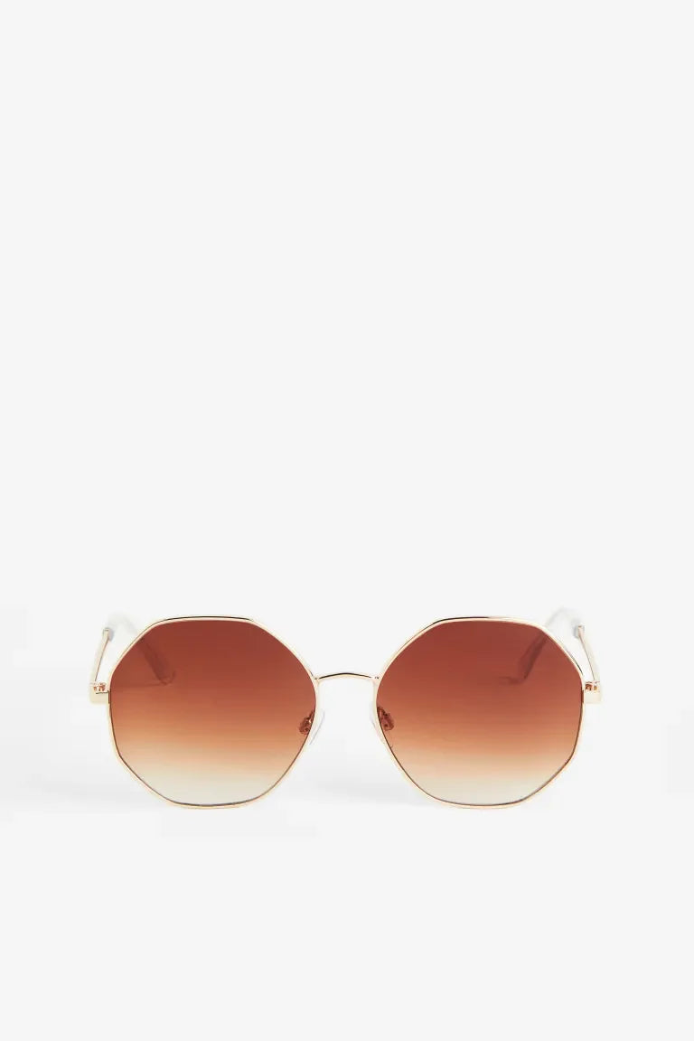 H&M SLIM-FRAME SUNGLASSES BROWN / GOLD