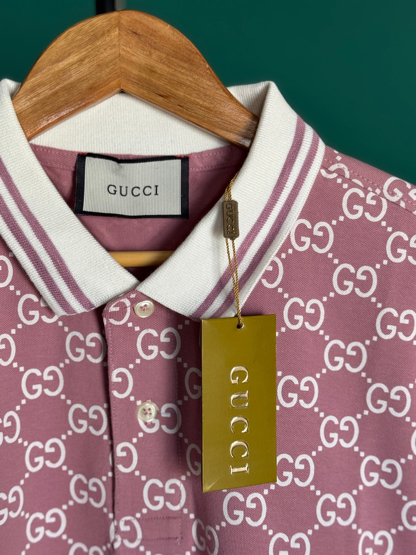 GUCCI PREMIUM PINK CLASSIC FIT POLO SHIRT