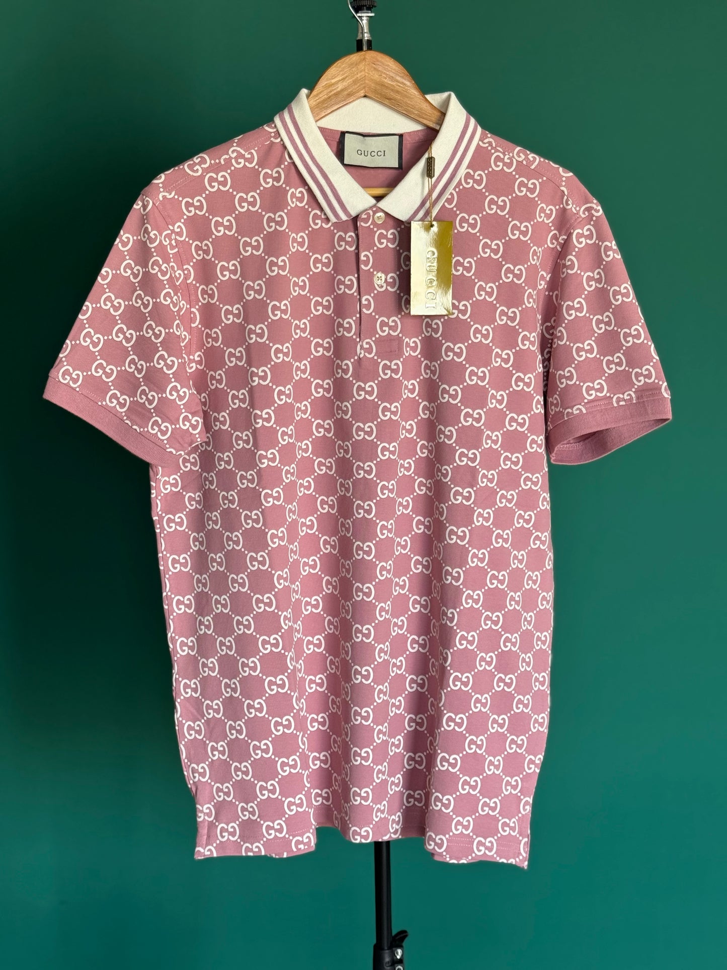 GUCCI PREMIUM PINK CLASSIC FIT POLO SHIRT