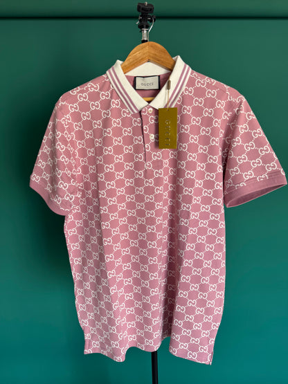 GUCCI PREMIUM PINK CLASSIC FIT POLO SHIRT