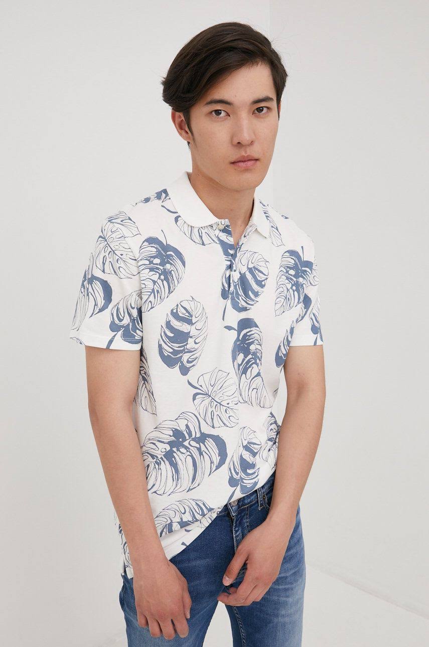 JACK & JONES FLORAL SHORT SLEEVE POLO | WHITE