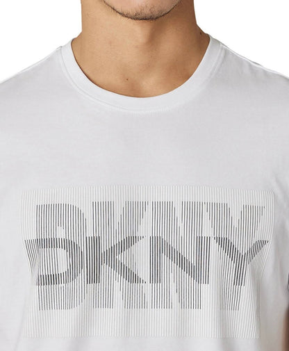 DONNA KARAN NEW YORK MEN'S DKNY MERCER STRETCH LOGO TEE | WHITE