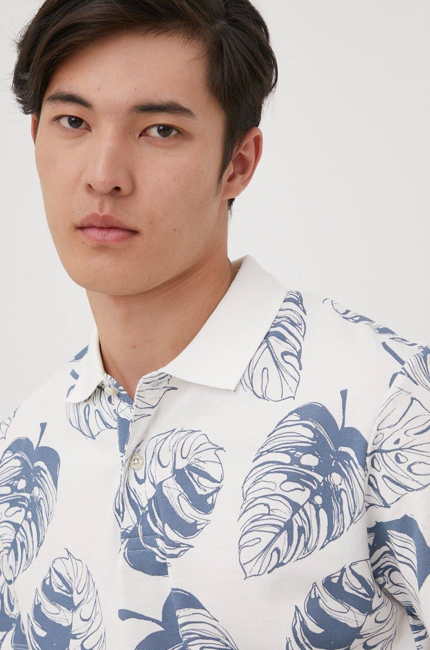 JACK & JONES FLORAL SHORT SLEEVE POLO | WHITE