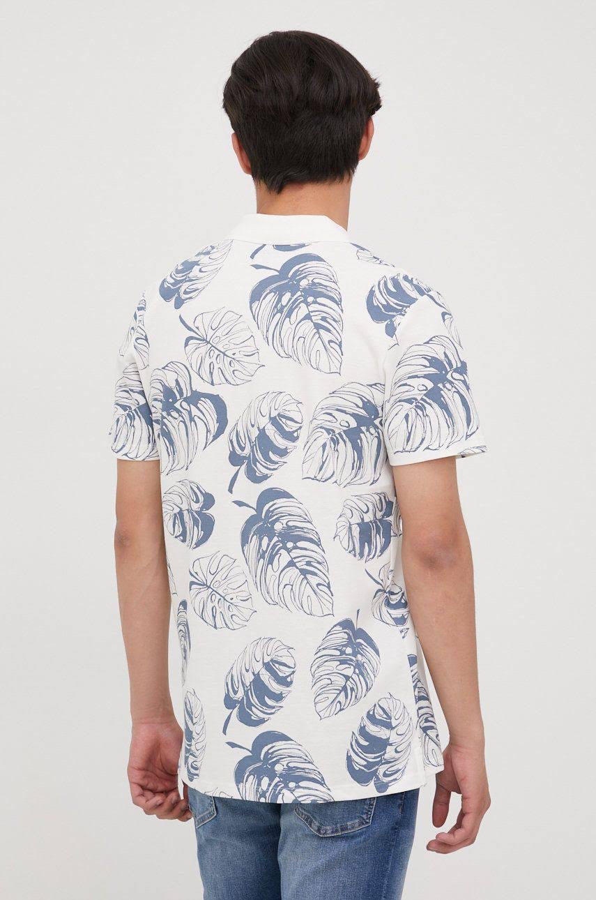 JACK & JONES FLORAL SHORT SLEEVE POLO | WHITE