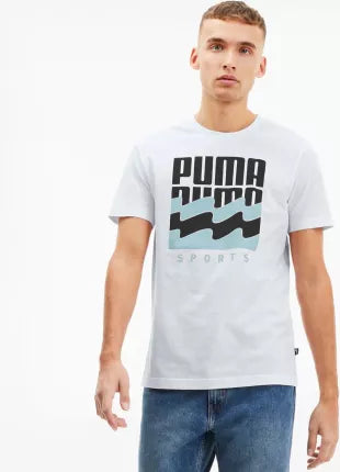 PUMA LOGO MEN REGULAR FIT T-SHIRT | WHITE