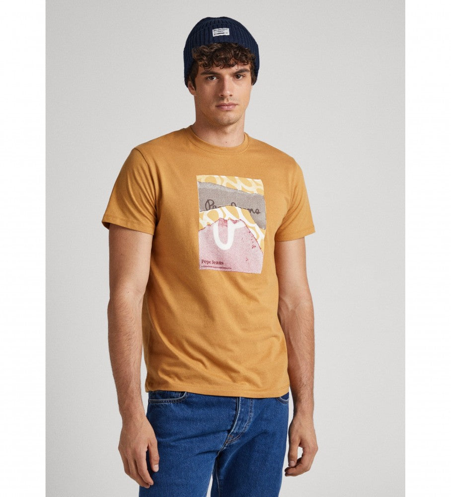 PEPE JEANS- KENELM SLIM FIT COTTON T-SHIRT  | DARK YELLOW