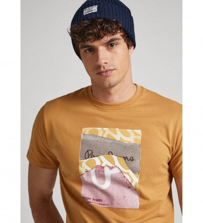 PEPE JEANS- KENELM SLIM FIT COTTON T-SHIRT  | DARK YELLOW