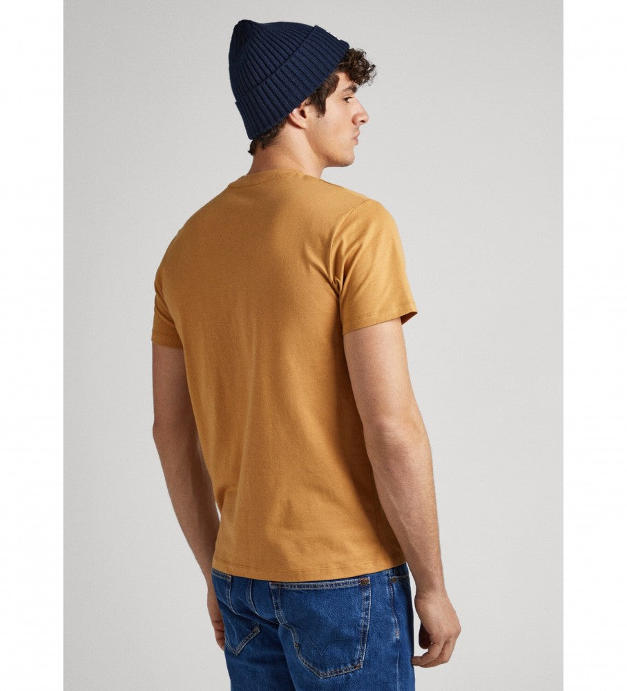 PEPE JEANS- KENELM SLIM FIT COTTON T-SHIRT  | DARK YELLOW