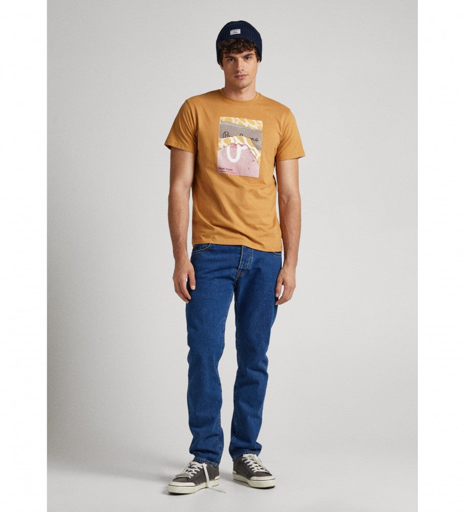 PEPE JEANS- KENELM SLIM FIT COTTON T-SHIRT  | DARK YELLOW