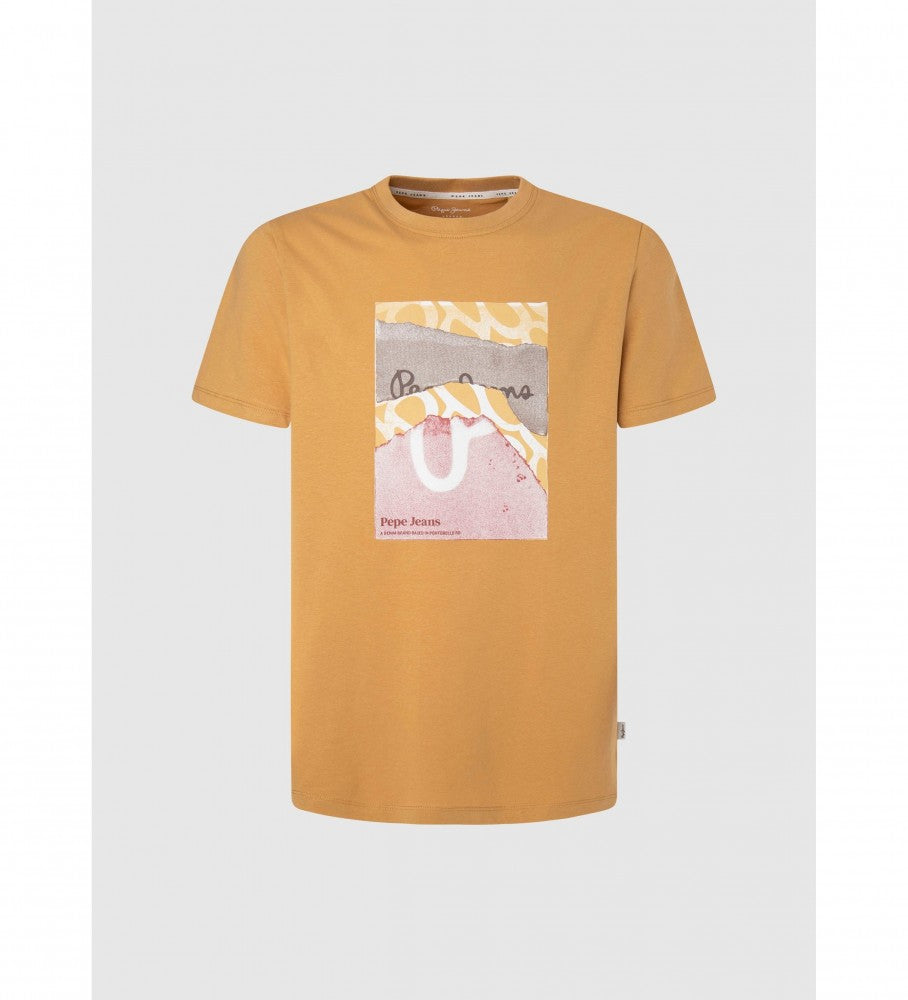 PEPE JEANS- KENELM SLIM FIT COTTON T-SHIRT  | DARK YELLOW