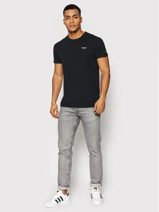 PEPE JEANS PLAIN SLIM FIT TEE SHIRT | BLACK