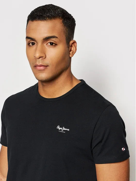 PEPE JEANS PLAIN SLIM FIT TEE SHIRT | BLACK