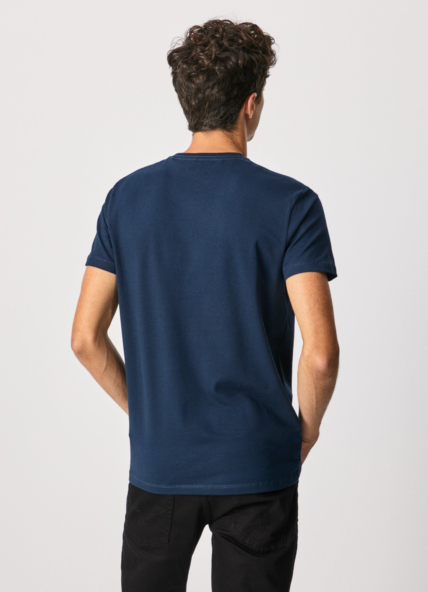 PEPE JEANS ORIGINAL STRETCH N LOGO T-SHIRT REGULAR FIT | NAVY BLUE