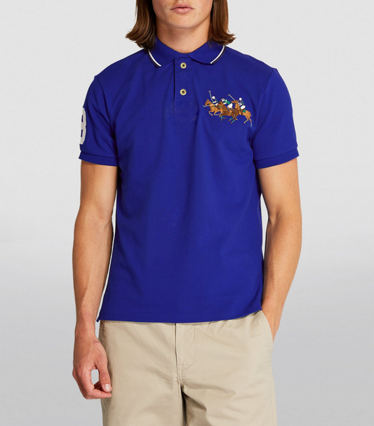 RALPH LAUREN CUSTOM FIT TRIPLE PONY POLO | ROYAL BLUE