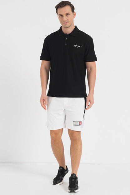 HUGO BOSS REGULAR FIT POLOS IN COTTON - DAIPO | BLACK