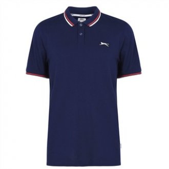 SLAZENGER.- Men's Polo Tipped Shirt | DARK BLUE