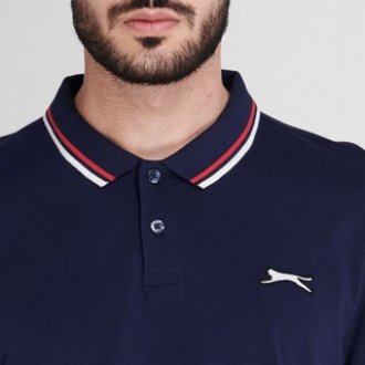 SLAZENGER.- Men's Polo Tipped Shirt | DARK BLUE