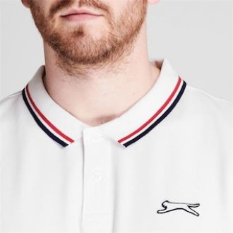 SLAZENGER.-  Men's Polo Tipped Shirt | WHITE