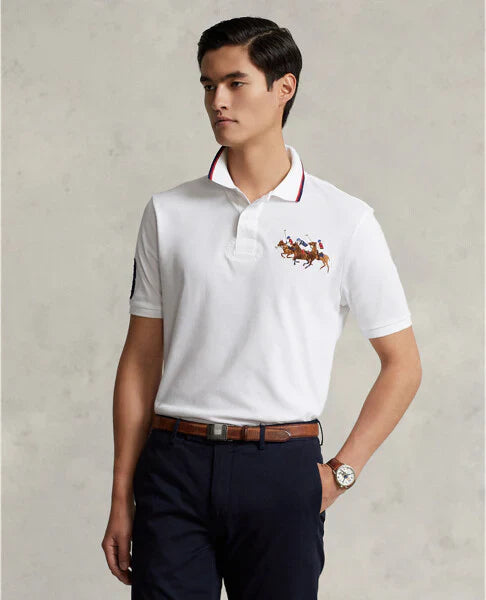 RALPH LAUREN CUSTOM FIT TRIPLE PONY POLO | WHITE