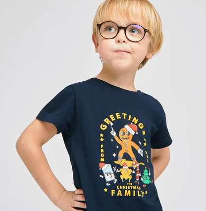 JULES PRINTED KIDS HALF-SLEEVE T-SHIRT | NAVY