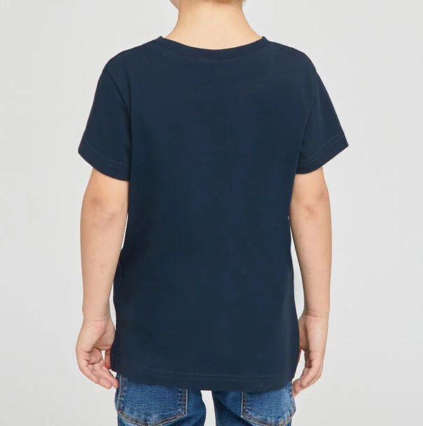 JULES PRINTED KIDS HALF-SLEEVE T-SHIRT | NAVY