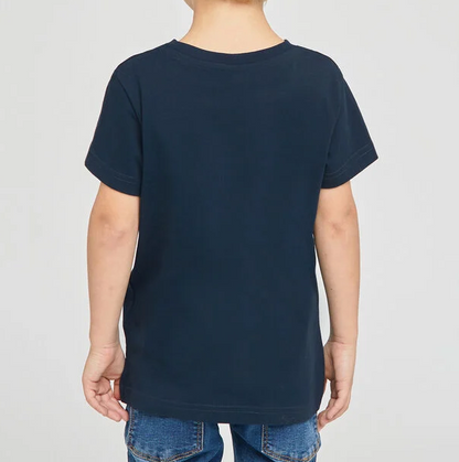 JULES PRINTED KIDS HALF-SLEEVE T-SHIRT | NAVY