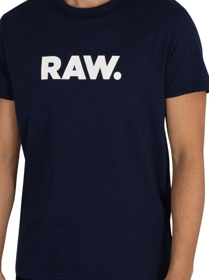 G-STAR RAW T-SHIRT SLIM FIT ROUND NECK-D BLUE