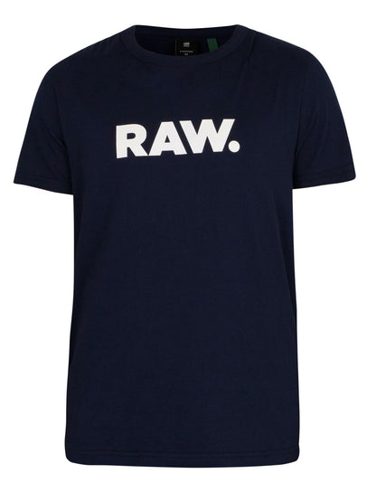 G-STAR RAW T-SHIRT SLIM FIT ROUND NECK-D BLUE