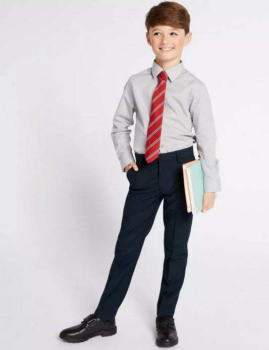 M&S Boys’ Skinny Leg Slim Fit Trousers | Blue