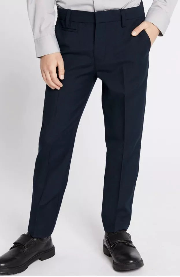 M&S Boys’ Skinny Leg Slim Fit Trousers | Blue