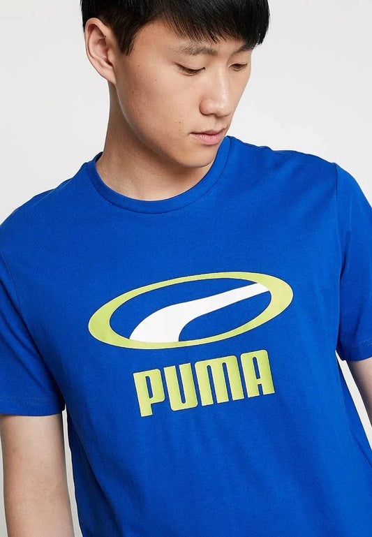 PUMA. LOGO MEN REGULAR FIT T-SHIRT | BLUE