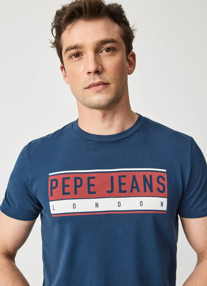 PEPE JEANS FRONT LOGO T-SHIRT-R BLUE