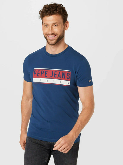 PEPE JEANS FRONT LOGO T-SHIRT-R BLUE