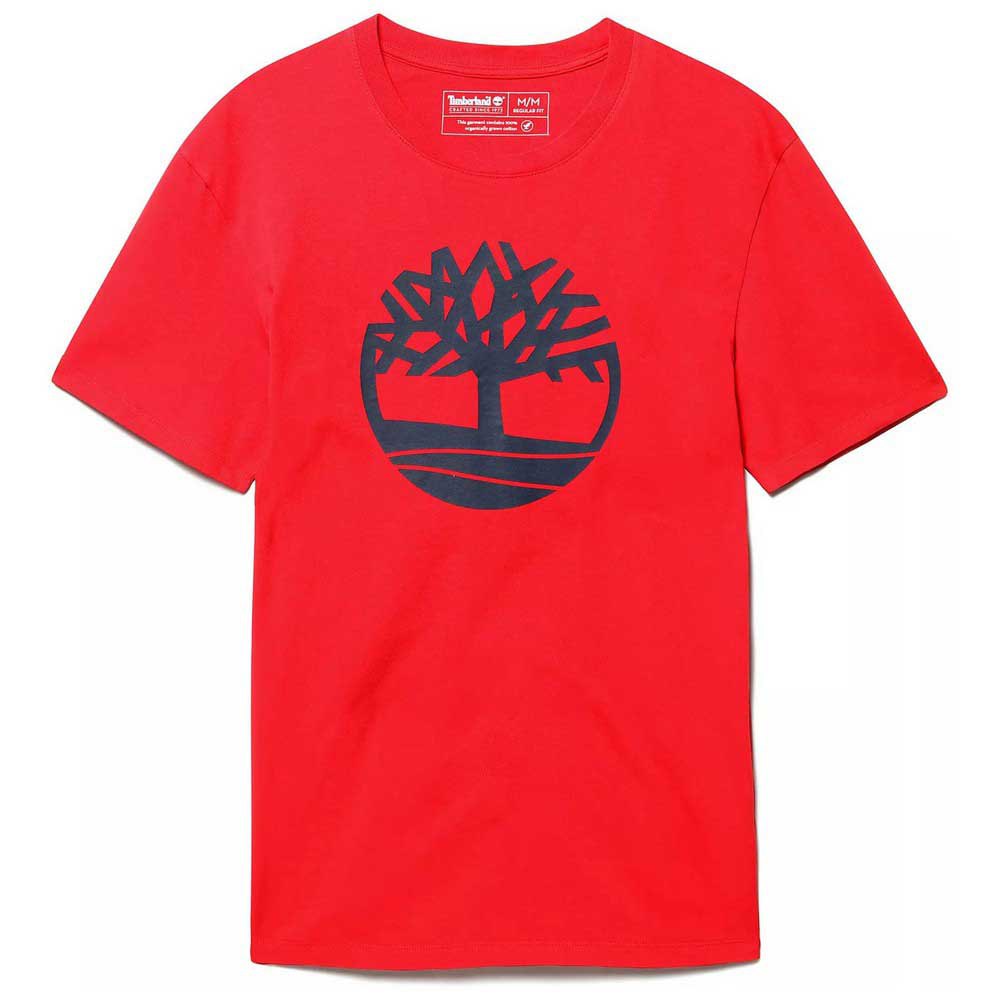 TIMBERLAND-REGULAR FIT-STACK LOGO TEE SHIRT | RED & OLIVE