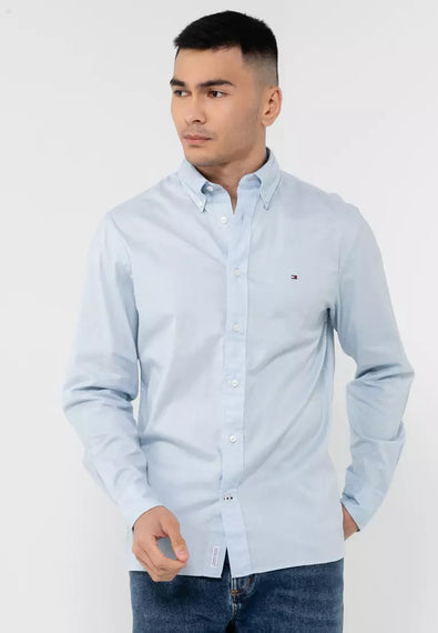 TOMMY HILFIGER - CORE FLEX REGULAR FIT POPLIN SHIRT | SKY BLUE