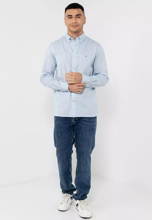 TOMMY HILFIGER - CORE FLEX REGULAR FIT POPLIN SHIRT | SKY BLUE