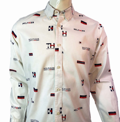 TOMMY HILFIGER MEN'S PRINTED SLIM FIT | WHITE