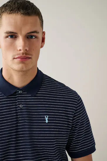 NEXT.- PIQUE POLO SHIRT-MEN | NAVY BLUE