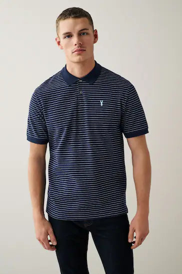 NEXT.- PIQUE POLO SHIRT-MEN | NAVY BLUE