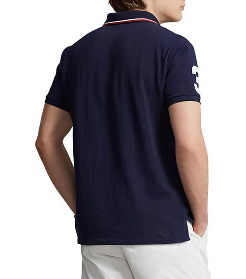 RALPH LAUREN CUSTOM FIT TRIPLE PONY POLO | NAVY